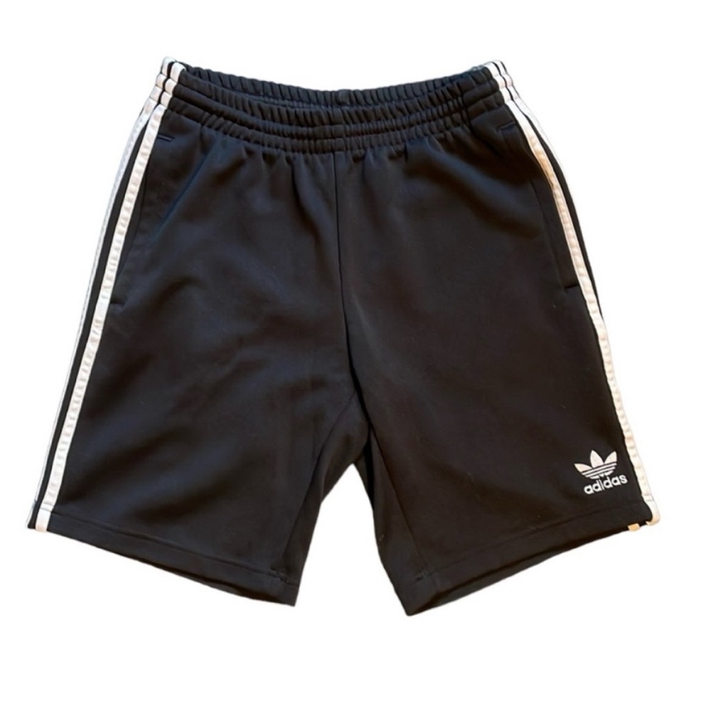 EUC Adidas Men's Black Performance Shorts - 3 Stripes Size Small - Picture 2 of 4